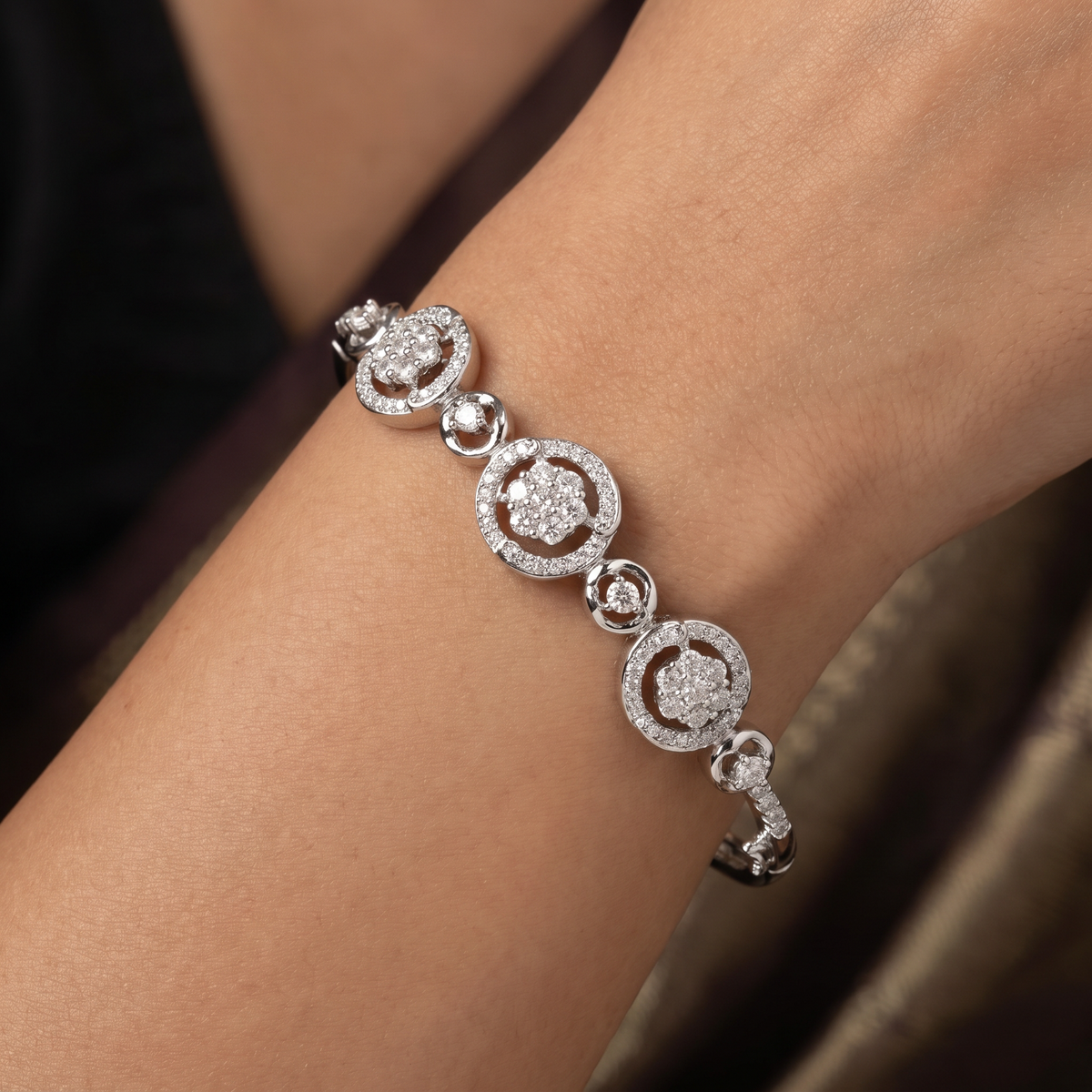 Branch Swirl Kada with Curved Frame Placement and Structured Styling