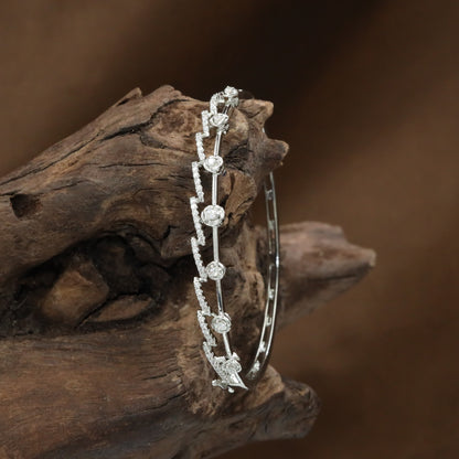 Empress Leaf Kada with Raised Floral Arrangement and Compact Detailing