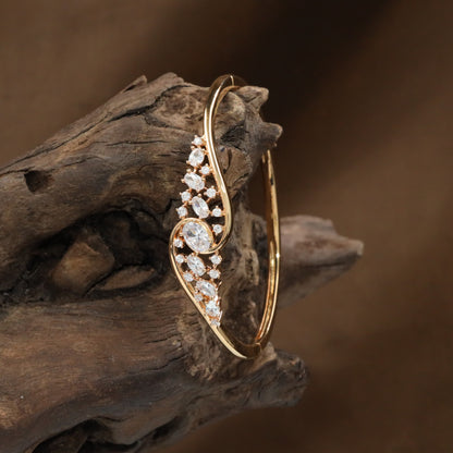 Cascade Floral Kada with Hanging Cluster Placement and Edge Detailing