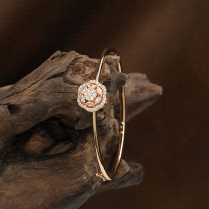 Traditional Floral Kada with Raised Round Placement and Detailed Styling