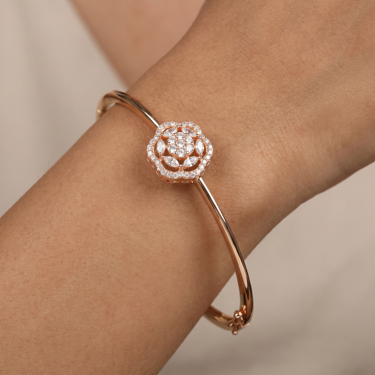 Traditional Floral Kada with Raised Round Placement and Detailed Styling