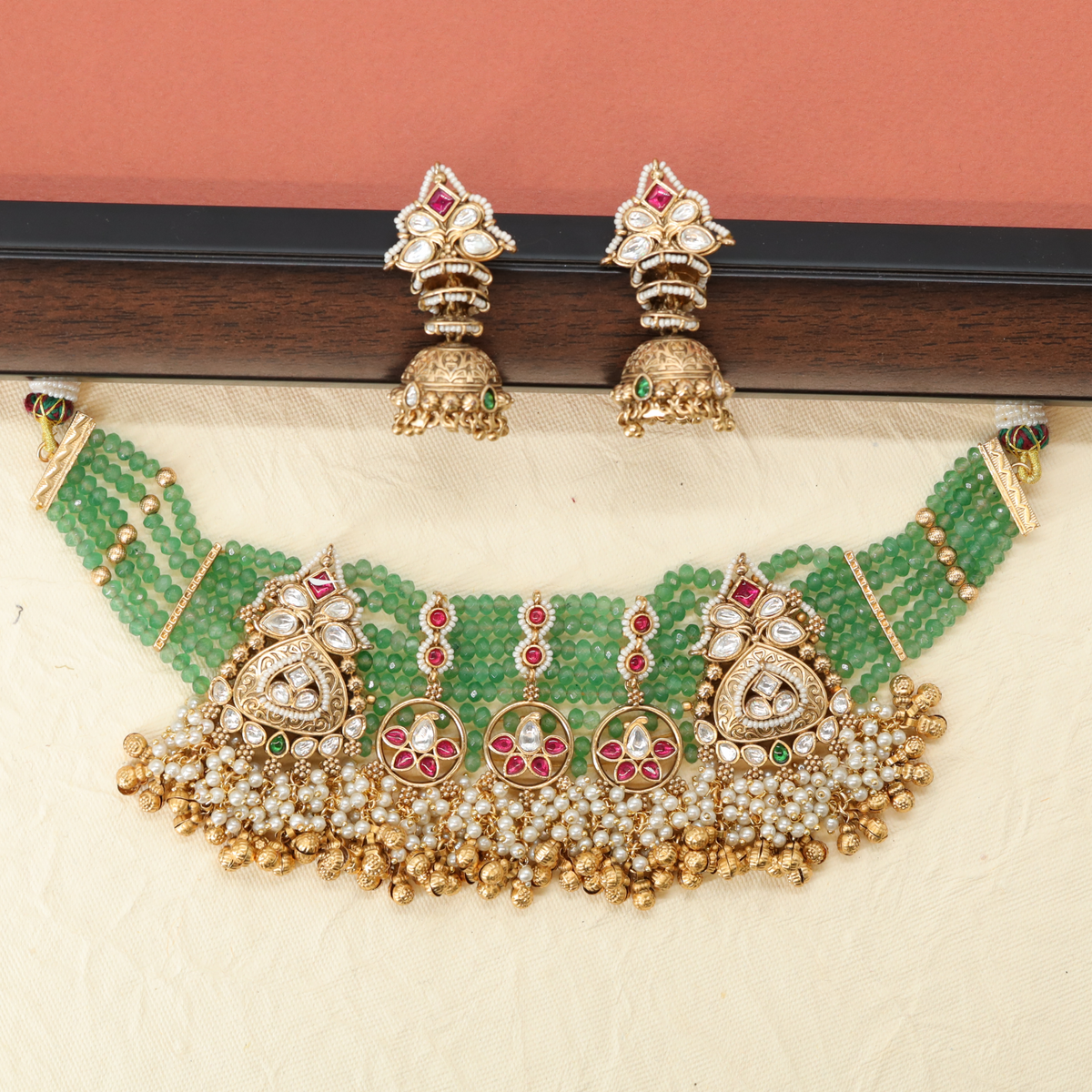 Aurora Fringe Temple Choker with Beads