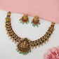 Grand Peacock Panel Necklace with Dangling Bead Accents