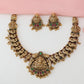 Grand Peacock Panel Necklace with Dangling Bead Accents