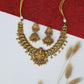 Majestic Lakshmi Idol Necklace with Sculpted Peacock Panel Links