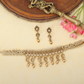 Iravati Mani Prakara Collar with Ornate Floral Sequencing and Bell Fringe
