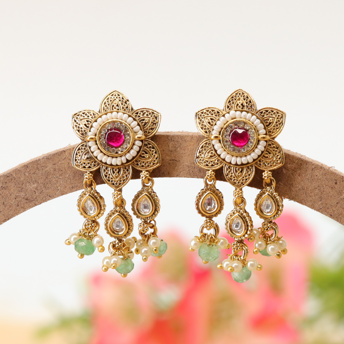 Eeshani Heritage Flower Hanging with Multi Tassel Finish