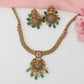 Lakshmi Blossom Pendant Necklace with Interlocked Stone Link Collar