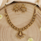 Lakshmi Pendant Necklace with Repeating Peacock Panel Chain