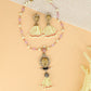 Beads long haara with an ornate lion face pendant