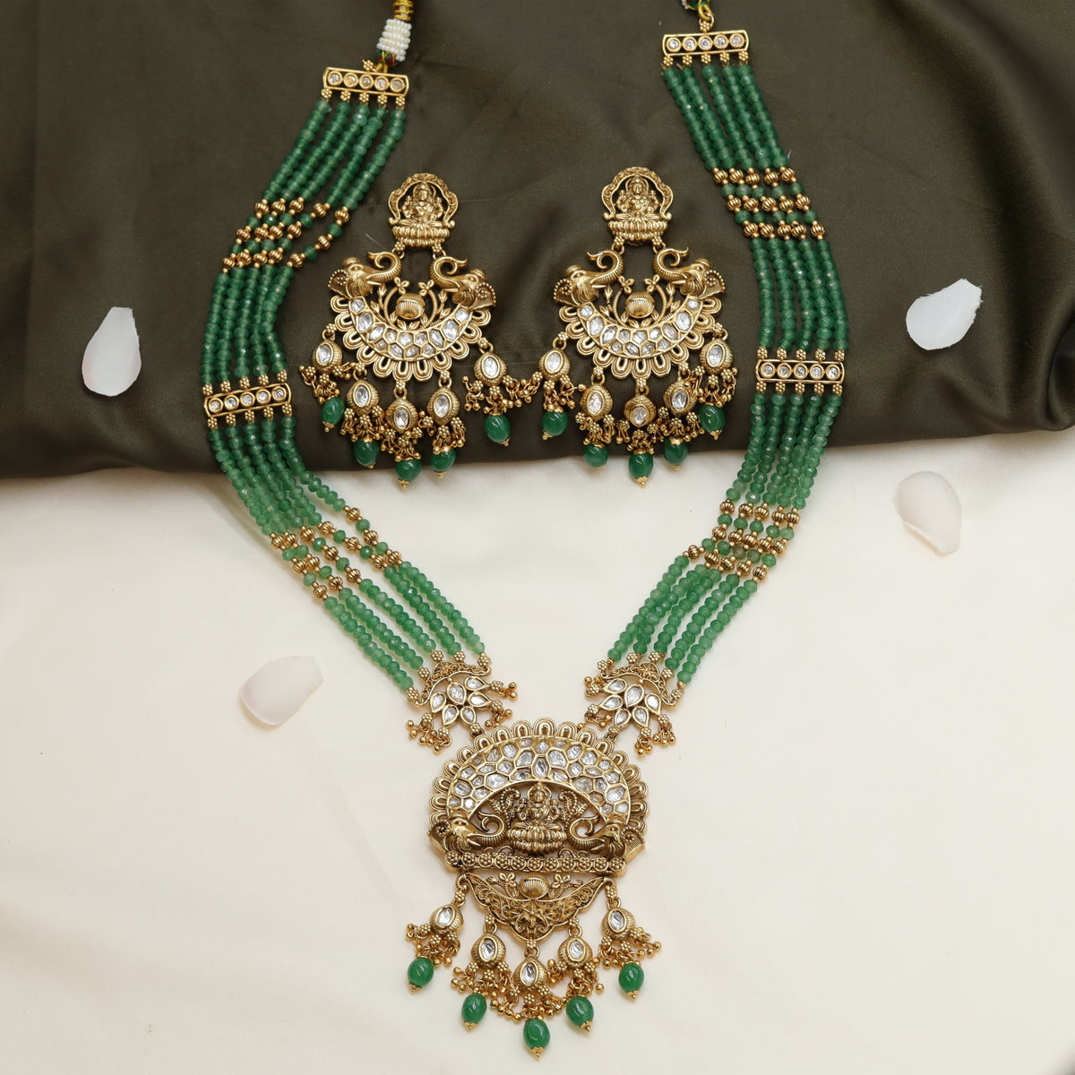 Ishani Devotional Bead Long Chain with Ornate Pendant Fringe