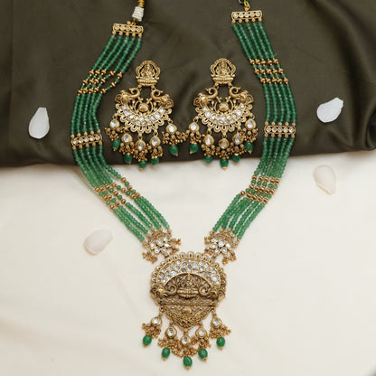 Ishani Devotional Bead Long Chain with Ornate Pendant Fringe