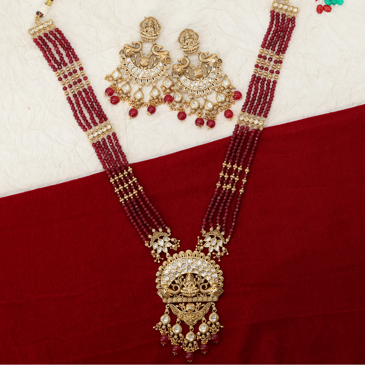 Ishani Devotional Bead Long Chain with Ornate Pendant Fringe