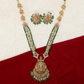 Shrivatsa Lakshmi Kavacha Long Haara with Twin Bead Strands and Shrine Medallion Drop