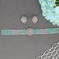 Stylised Floral Crytalstal Choker with Structured Bead Strands and Radiating Medallion