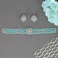 Stylised Floral Crytalstal Choker with Structured Bead Strands and Radiating Medallion