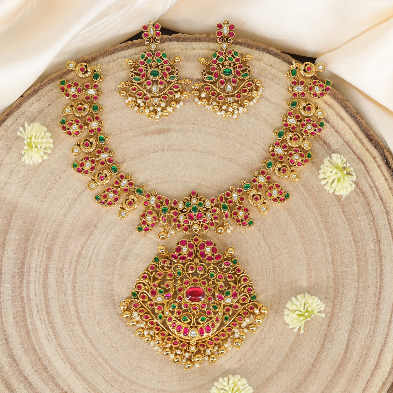 Mango Motif Necklace with Big Pendant
