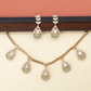 Stylish Rope Chain Necklace with Drop Elements and Matching Earrings