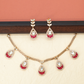 Stylish Rope Chain Necklace with Drop Elements and Matching Earrings