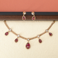 Elegant Rope Style Necklace with Drop Motifs and Matching Earrings