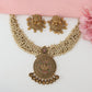 Temple Lakshmi Disc Antique Pearl Necklace with Granulated Surface