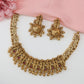 Radha Krishna Panel Antique Pearl Necklace with Dangling Bead Fringe