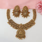Lakshmi Radiant Disc Antique Necklace with Ornamental Scroll Pattern