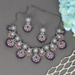 Delicate Floral Vine Necklace with Pearl Center Blooms and Petal Drop Accents