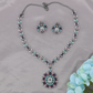 Blooming Rosette Necklace with Double Petal Halo Centrepiece