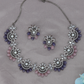 Blossom Cluster Necklace with Pearl Centre and Curved Petal Fringe