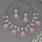 Aurora Bloom Necklace Set with Radiant Floral Crytalstal Motifs and Drop Clusters