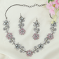 Serene Blossom Necklace Set with Decorative Floral Panels and Vine Accents