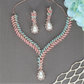 Graceful Botanical Pattern Crytalstal Necklace with Cascading Leaf Segments