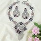 Regal Swan Motif Necklace Set with Floral Crytalstal Links and Statement Pendant