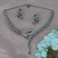 Radiant Swan Silhouette Necklace Set with Decorative Feather Links and Drop Detail