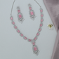 Stylish Linear Necklace with Balanced Frame Layout and Long Earrings