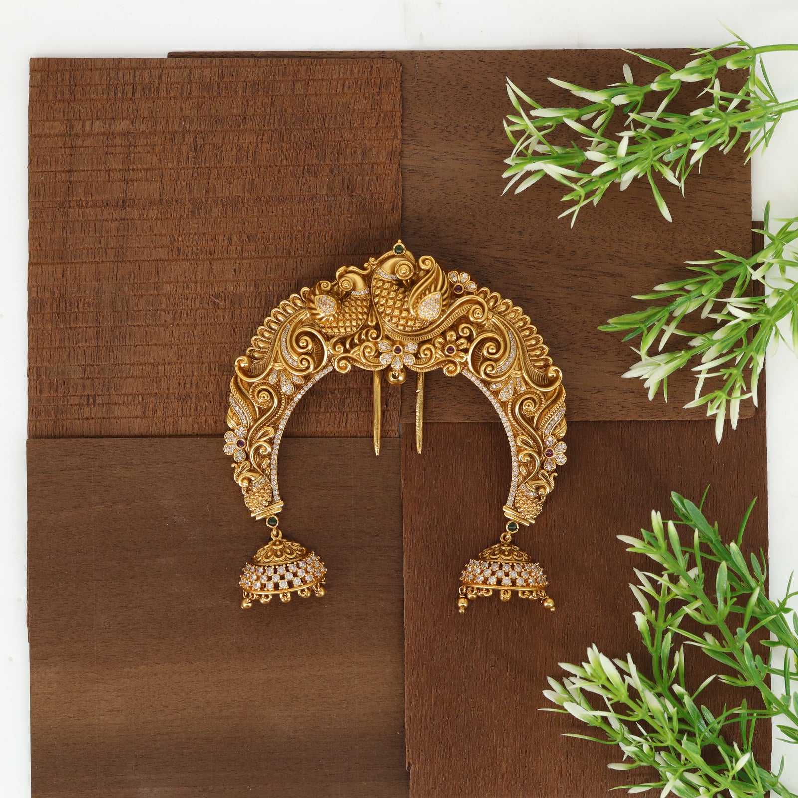 Kalpataru Temple Arch Ornament with Floral Studded Borders