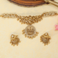 Vishranta Kamala Crest Choker with Lakshmi Medallion and Gem Halo Fringe