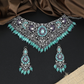 Veloria Ornate Filigree Choker with Central Floral Crest and Drop Bead Border