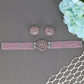 Artistic Flower Motif Crytalstal Choker with Multi Row Bead Layou
