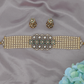 Radiant Hexagon Motif Choker with Layered Pearl Band Structure