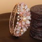Floral Statement Kada Bangle with Pearl Centre Detailing