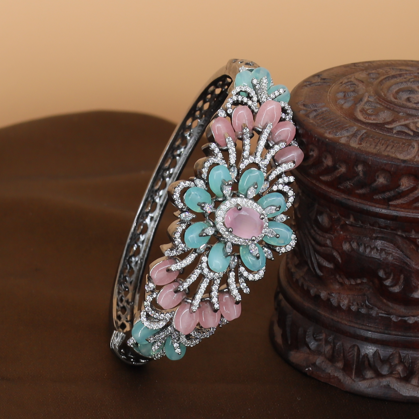 Whispering Petal Cluster Kada with Elegant Floral Spread