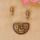 Antique pendant set featuring seated Lakshmi surrounded by elephant detailing