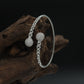 Twisted Rope Style Bracelet with PavÃ© Disc Ends and Textured Detailing