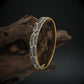 Stylish PavÃ© Work Bracelet with Patterned Design and Defined Border Lines