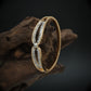 Modern Panel Joint Bracelet with Central Link Feature and Aligned Accent Rows