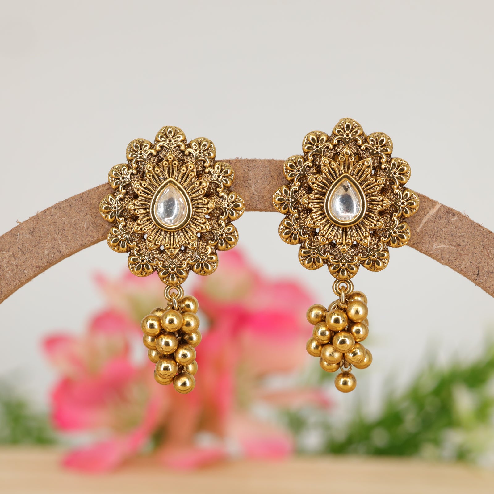 Radial Filigree Floral Hanging with Teardrop Centre
