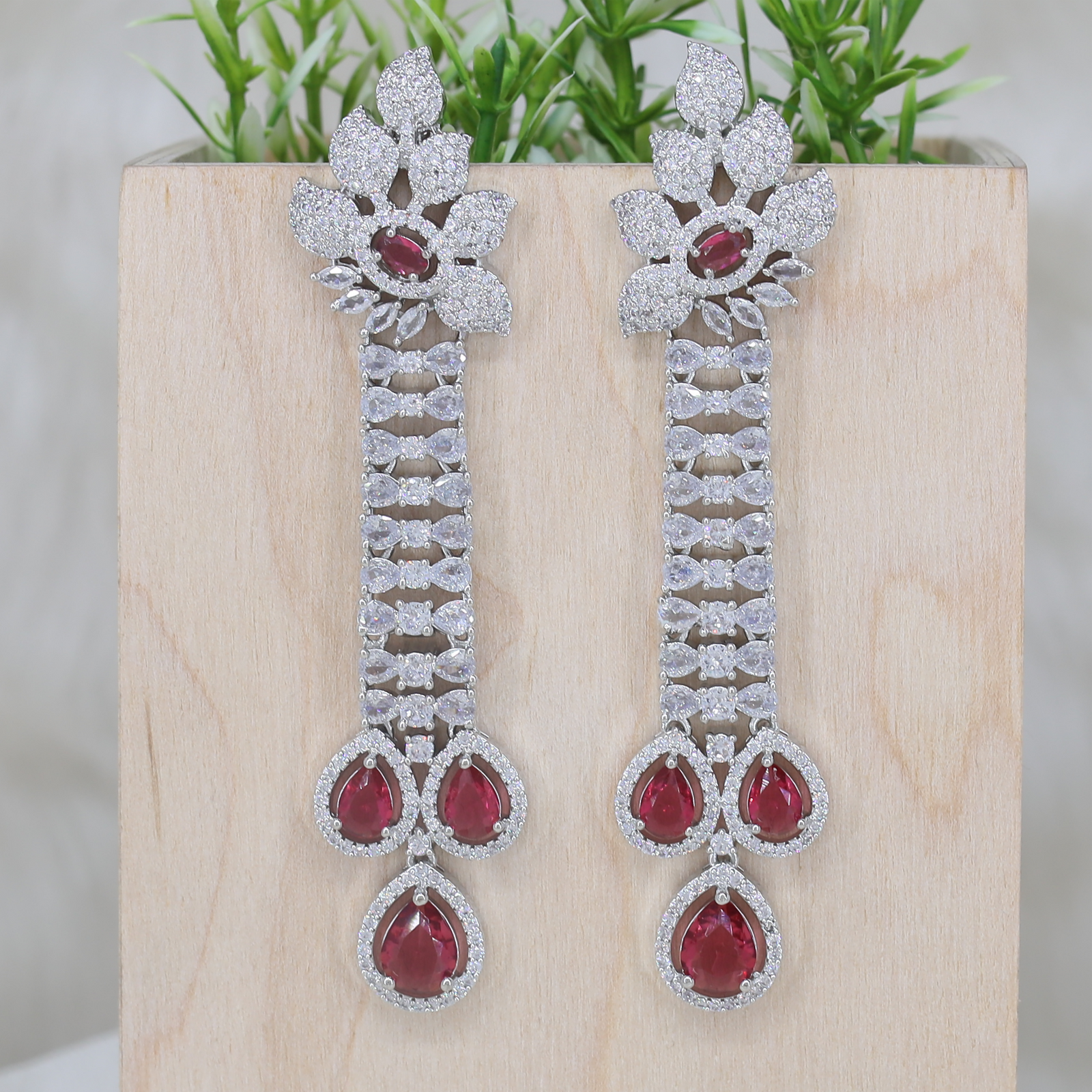 Graceful Petal Top Earrings with Cascading Drop Elements