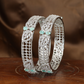Refined Honeycomb Frame Bangles with Floral Accent Clusters